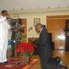 Rev. Joe Olaiya praying for the Pastor of LF Fountain of Grace, Birmingham